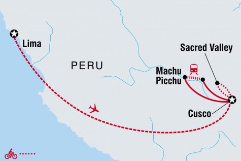 Cycle Peru (Machu Picchu & the Sacred Valley) - Tour Map