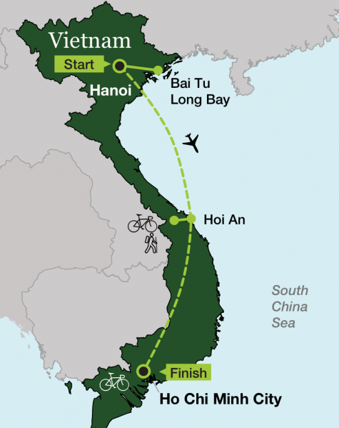 Discover Vietnam – Bai Tu Long to Mekong - Tour Map