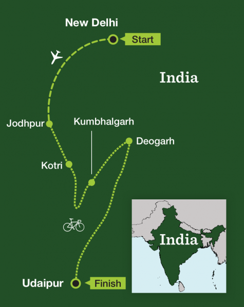 Royal Rajasthan Cycling - Tour Map