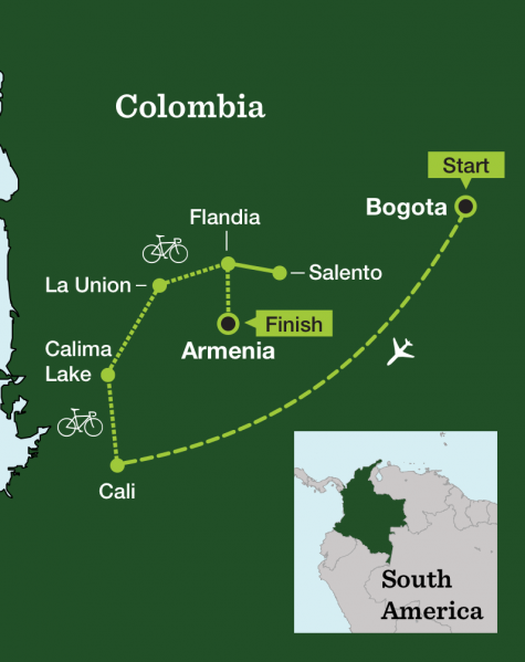 Colombia Cycling - Tour Map