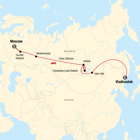 Epic Trans-Siberian Journey - Tour Map