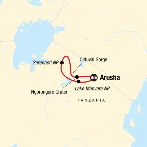 Tanzania Safari Experience - Tour Map