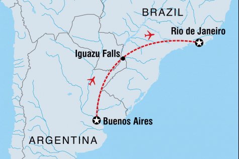 Best of Argentina & Brazil - Tour Map