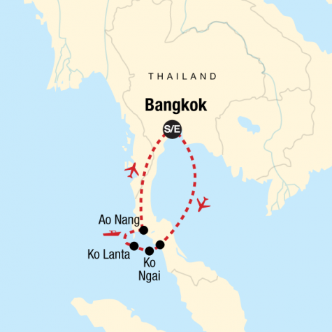 Thailand Island Hopping – West Coast - Tour Map