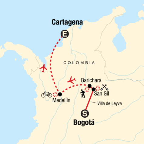 Colombia Multisport - Tour Map