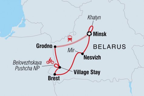Highlights of Belarus - Tour Map