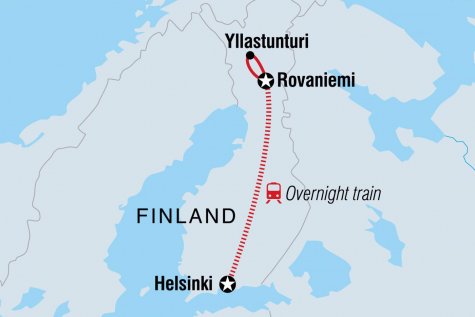 Finnish Lapland in Winter - Tour Map