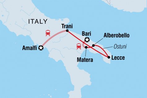 Explore Southern Italy - Tour Map