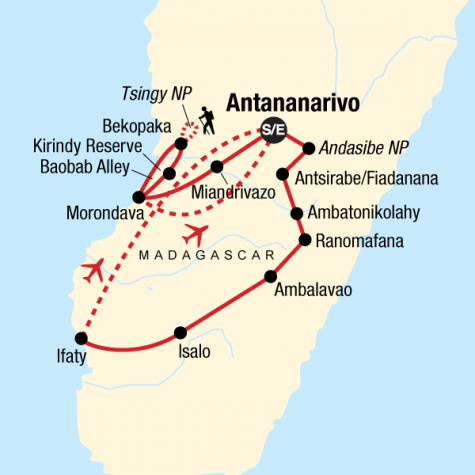 Ultimate Madagascar Adventure - Tour Map