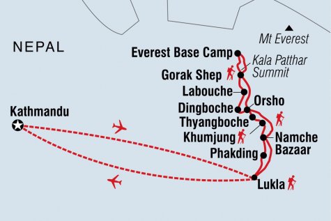 Epic Everest Base Camp Trek - Tour Map