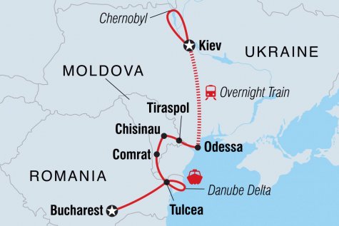 Moldova, Ukraine & Romania Explorer - Tour Map