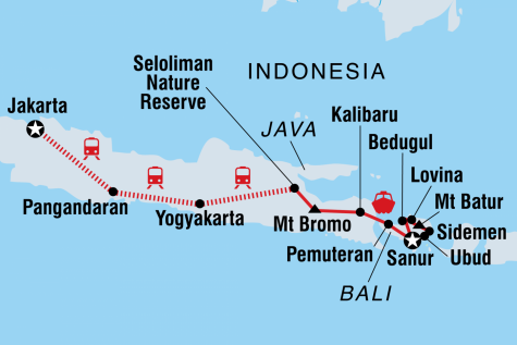 Java & Bali Explorer - Tour Map