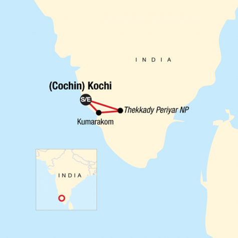 South India: Explore Kerala - Tour Map