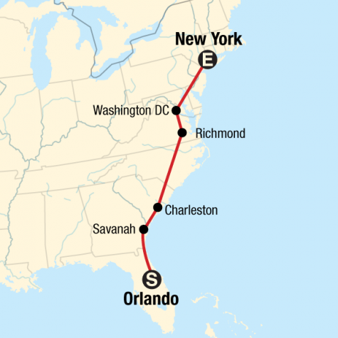 Atlantic Coast Road Trip - Tour Map