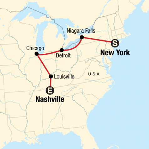 New York to Nashville Road Trip - Tour Map