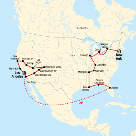 Highlights of the US - Tour Map