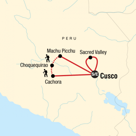 Choquequirao to Machu Picchu Trekking - Tour Map