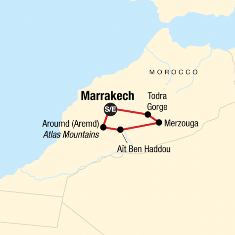 Moroccan Desert Adventure - Tour Map