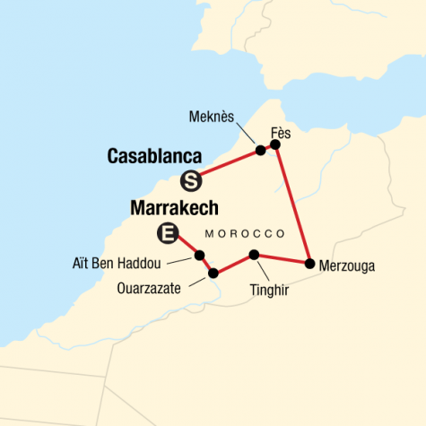 Morocco Journey - Tour Map