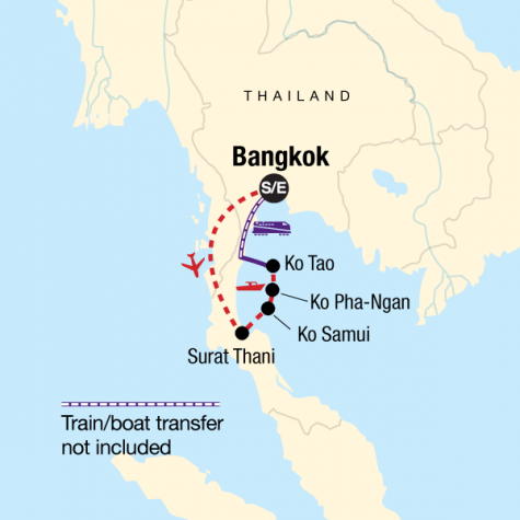 Thailand Island Hopping – East Coast - Tour Map