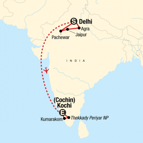 Iconic India - Tour Map