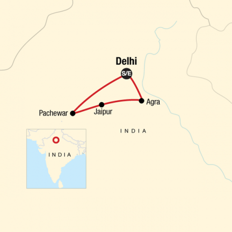 North India Highlights - Tour Map