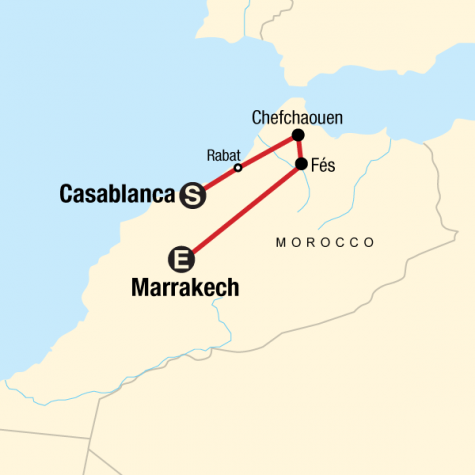 Northern Morocco on a Shoestring - Tour Map