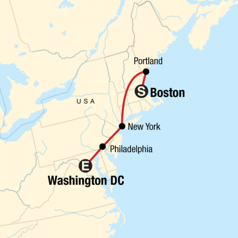 Northeast Discovery – DC to Boston - Tour Map