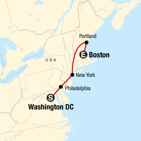 Northeast Discovery – DC to Boston - Tour Map