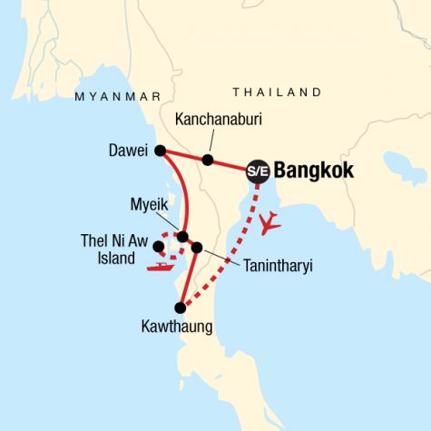 Myanmar Island Escape - Tour Map
