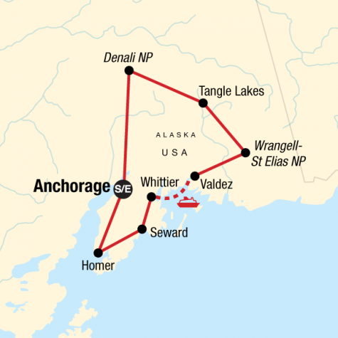 Highlights of Alaska - Tour Map