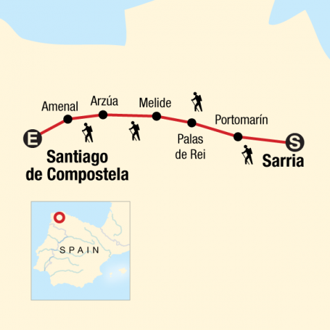 Walk the Camino de Santiago - Tour Map