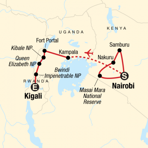 East Africa In-Depth - Tour Map