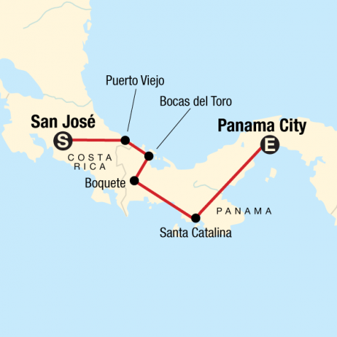 Panama Experience: Cloud Forests & Canals - Tour Map