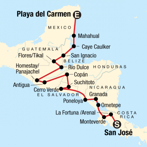 The Best of Central America: Ruins & Remote Beaches - Tour Map